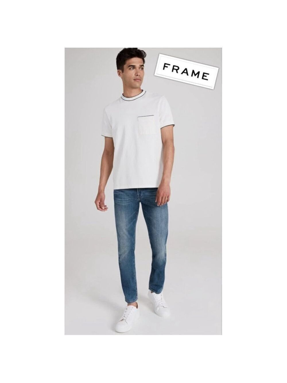 FRAME Men's 36x33 L'Homme Slim Leg Buttery Soft Stretch Jeans in Bradbury